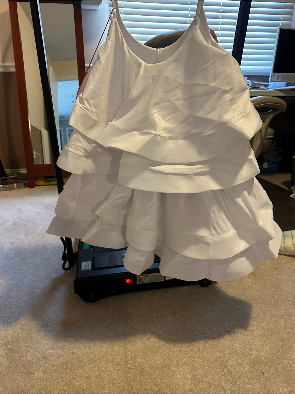White Tiered Ruffle Spaghetti Strap Top